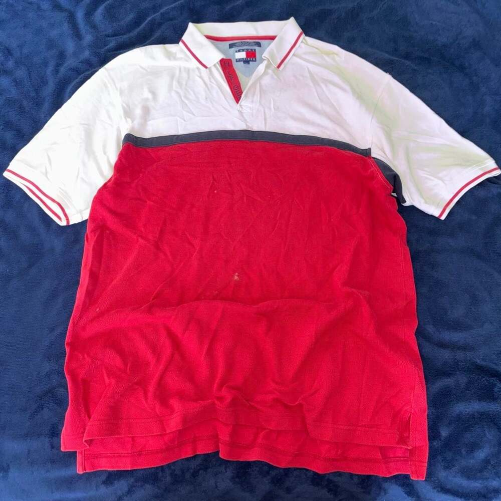Tommy Hilfiger Colorblocked Cotton Polo Shirt Size L